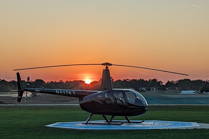 Sunset Helicopter Experience in Downtown Detroit - The Ambassador Bridge and Detroit’s cross-border view