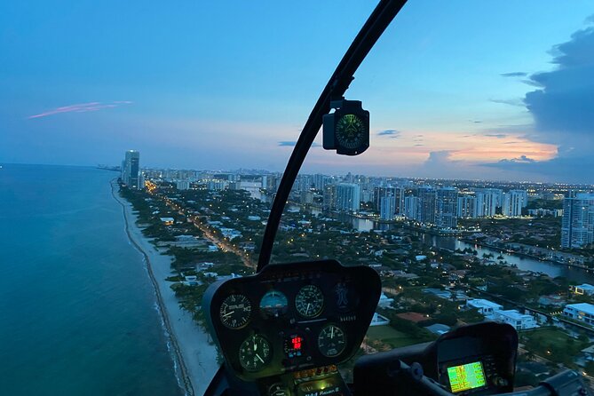 Sunset Helicopter Tour-Miami Iconic Coast and City Views - Hollywood Broadway and the long run to Sunny Isles
