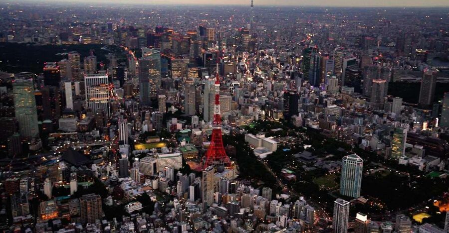 Tokyo Sightseeing Helicopter Tour for 5 Passengers - Tokyo from the helicopter cabin